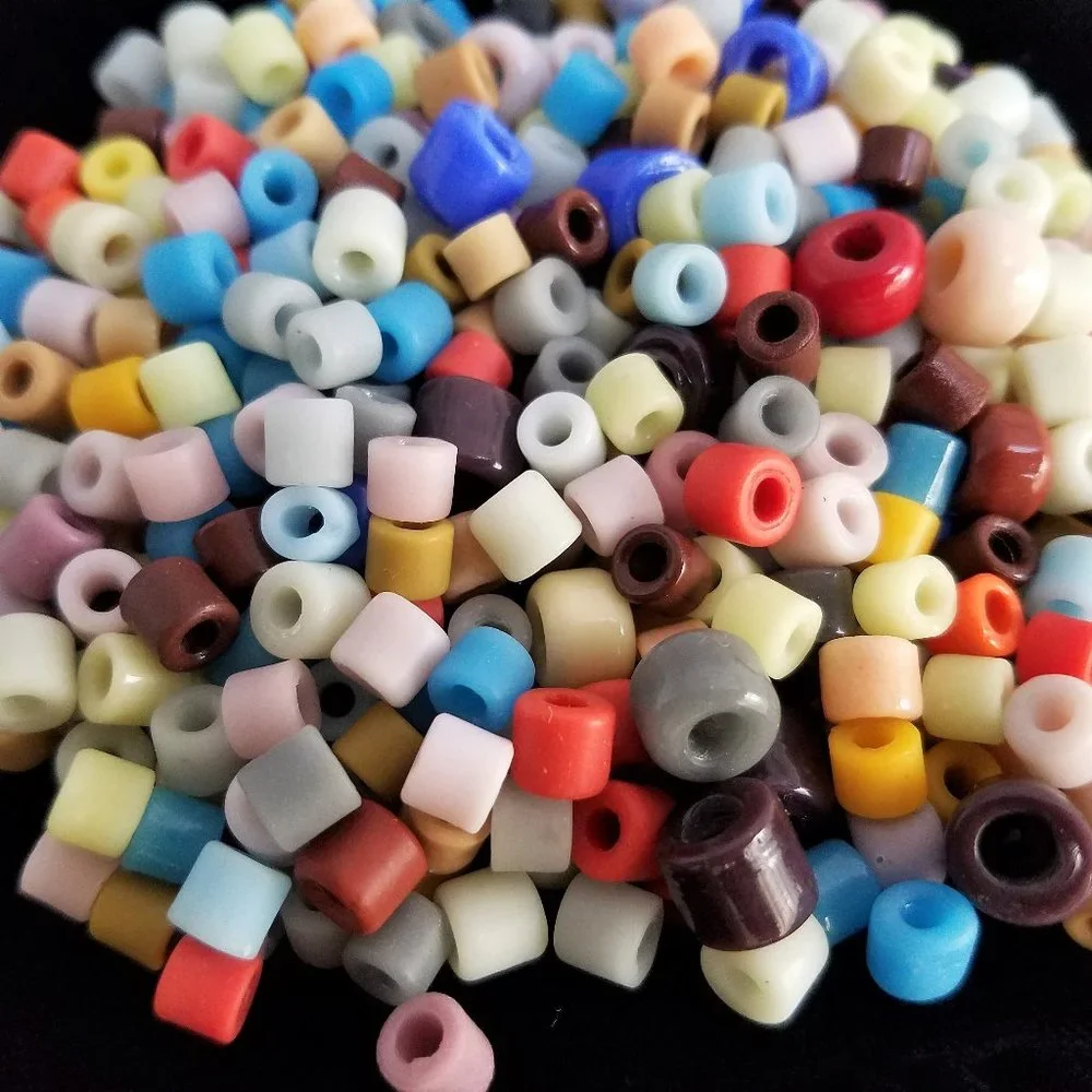300+ Czech Glass BEADS vintage ASSORTED COLORS Mixed Pony 6 mm & Crow 9 mm